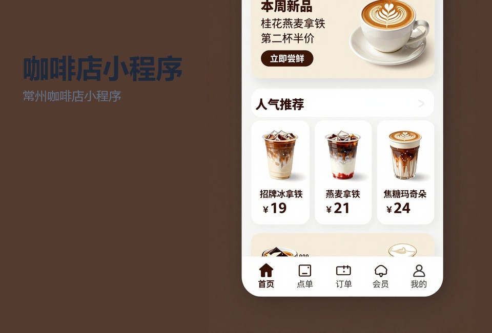 常州咖啡店小程序开发,咖啡店小程序案例,电子存杯系统,常州小程序开发