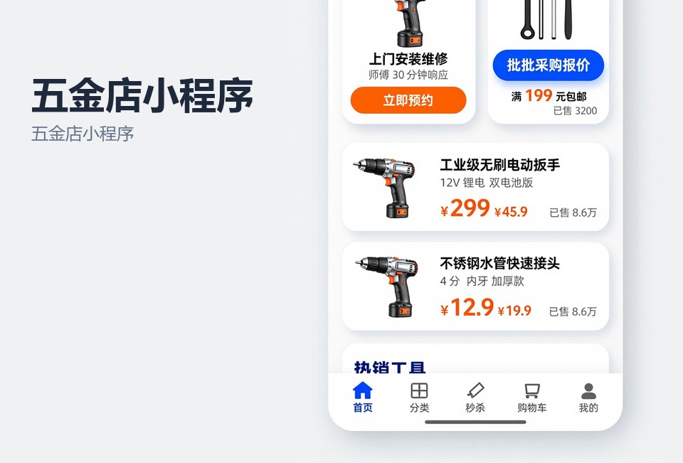 五金店小程序,常州小程序开发,挂账对账,规格下单,常州飞傲软件