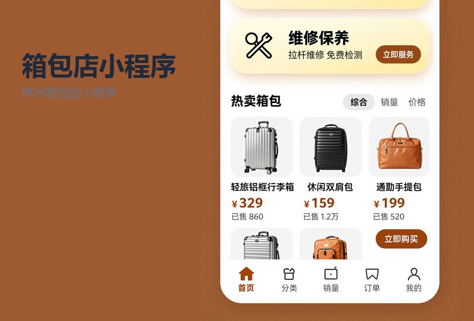 常州箱包店小程序开发,箱包店小程序,分店库存同步,刻字工单,常州小程序开发
