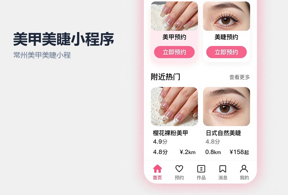 常州美甲美睫小程序,美甲店预约小程序,美甲师排班系统,常州小程序开发,美甲会员卡核销