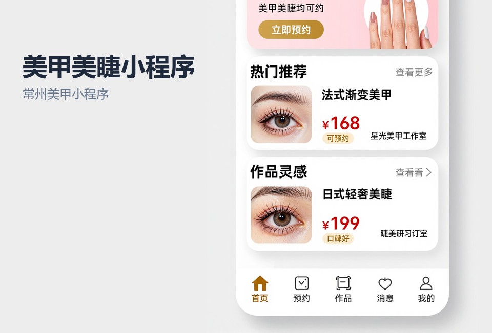 常州美甲小程序,美甲美睫预约系统,常州小程序开发