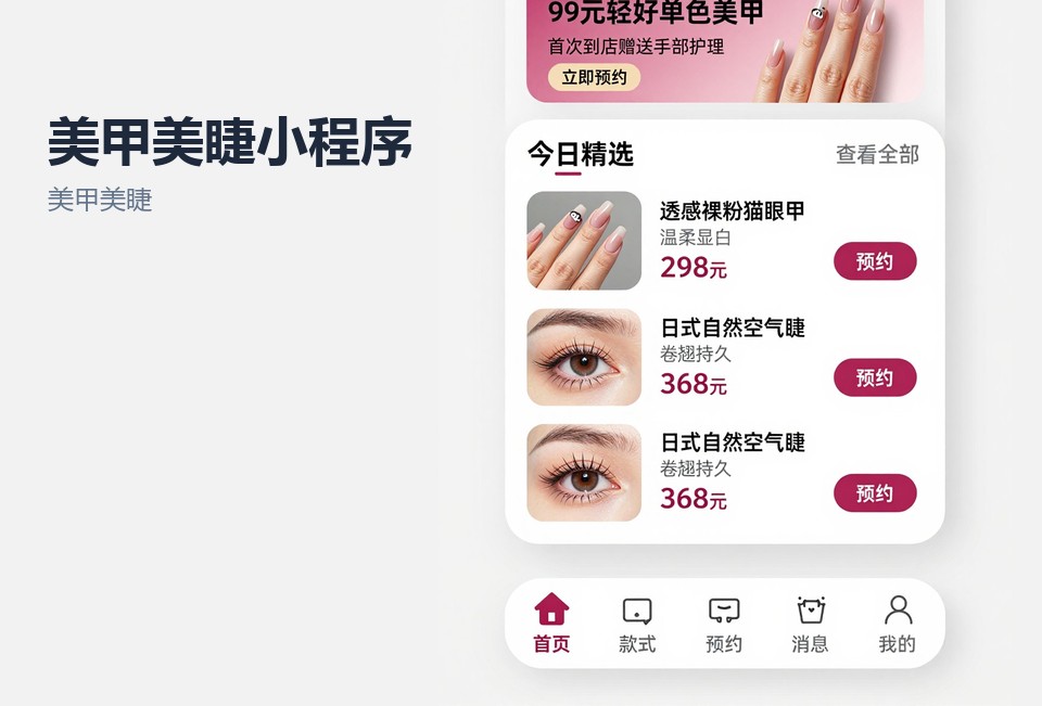 美甲美睫,小程序开发,常州,预约系统,会员储值